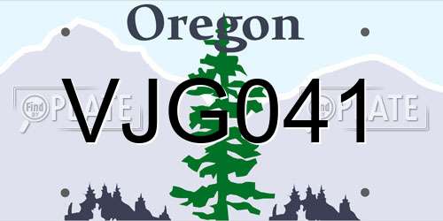 VJG041 Oregon License Plate