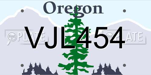 VJL454 Oregon License Plate