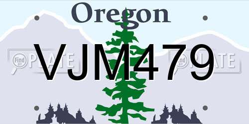 VJM479 Oregon License Plate