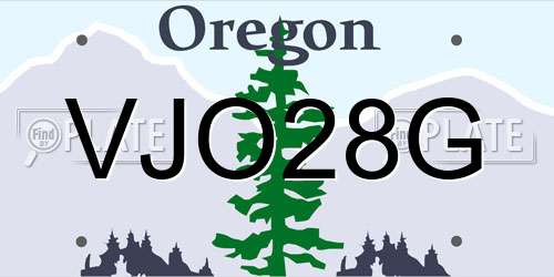 VJO28G Oregon License Plate