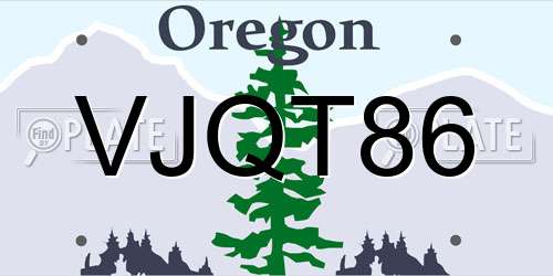 VJQT86 Oregon License Plate