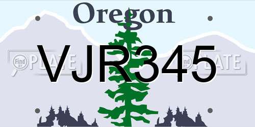 VJR345 Oregon License Plate