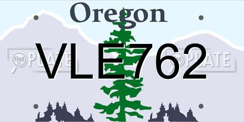 VLE762 Oregon License Plate