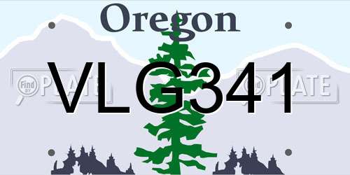 VLG341 Oregon License Plate