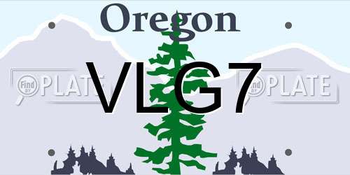 VLG7 Oregon License Plate