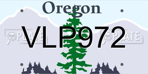 VLP972 Oregon License Plate