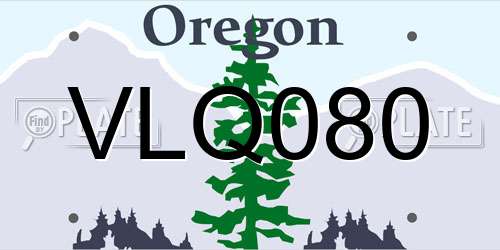 VLQ080 Oregon License Plate
