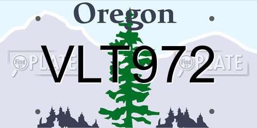 VLT972 Oregon License Plate