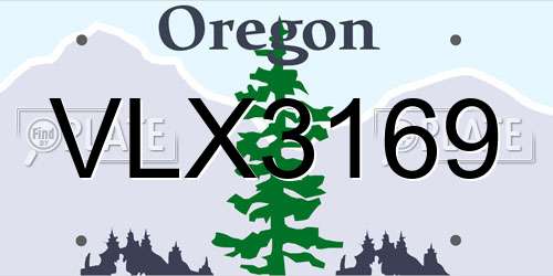 VLX3169 Oregon License Plate