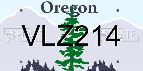 VLZ214 Oregon License Plate