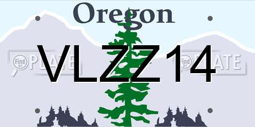VLZZ14 Oregon License Plate