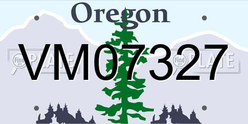 VM07327 Oregon License Plate