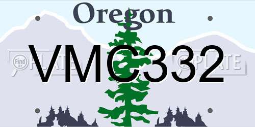 VMC332 Oregon License Plate