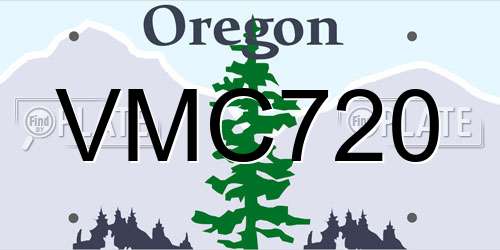 VMC720 Oregon License Plate