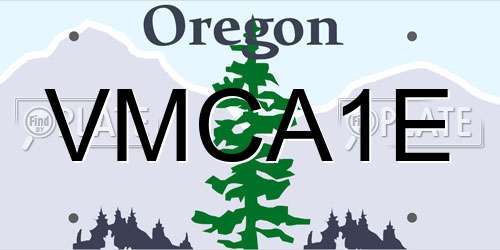 VMCA1E Oregon License Plate