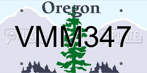 VMM347 Oregon License Plate