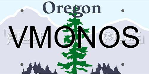 VMONOS Oregon License Plate