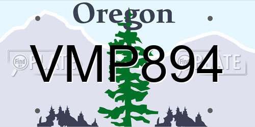 VMP894 Oregon License Plate