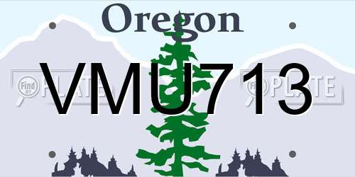 VMU713 Oregon License Plate