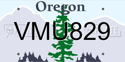 VMU829 Oregon License Plate