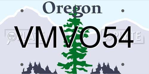 VMVO54 Oregon License Plate