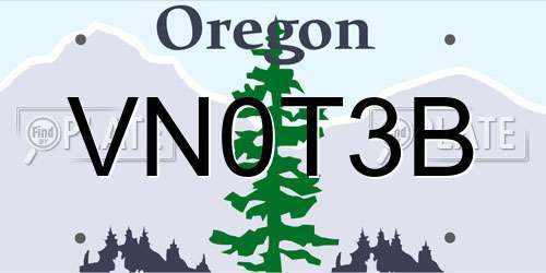 VN0T3B Oregon License Plate