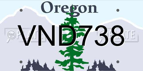 VND738 Oregon License Plate