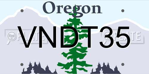 VNDT35 Oregon License Plate