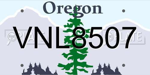 VNL8507 Oregon License Plate