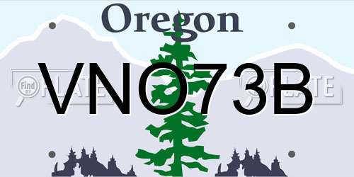 VNO73B Oregon License Plate