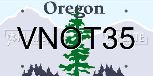 VNOT35 Oregon License Plate