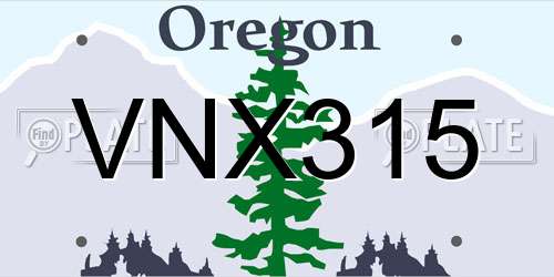 VNX315 Oregon License Plate