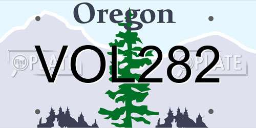 VOL282 Oregon License Plate