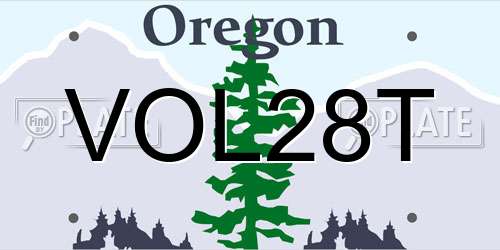 VOL28T Oregon License Plate