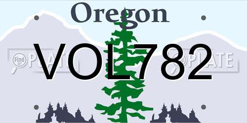 VOL782 Oregon License Plate