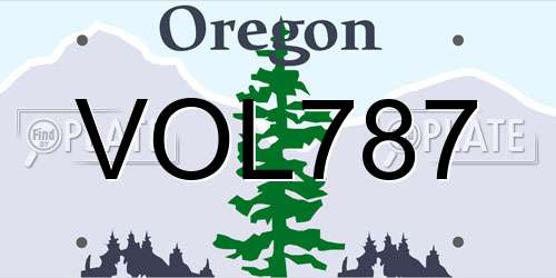VOL787 Oregon License Plate