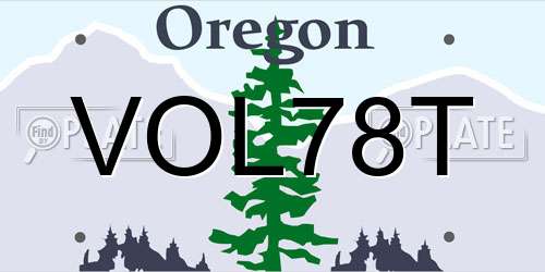 VOL78T Oregon License Plate