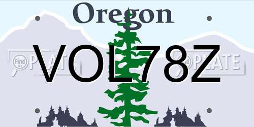 VOL78Z Oregon License Plate