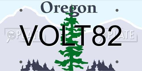VOLT82 Oregon License Plate