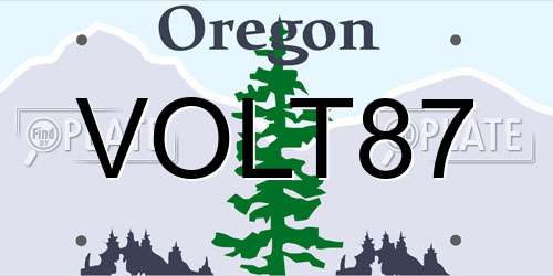 VOLT87 Oregon License Plate