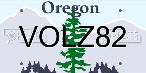 VOLZ82 Oregon License Plate