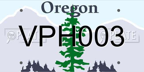 VPH003 Oregon License Plate
