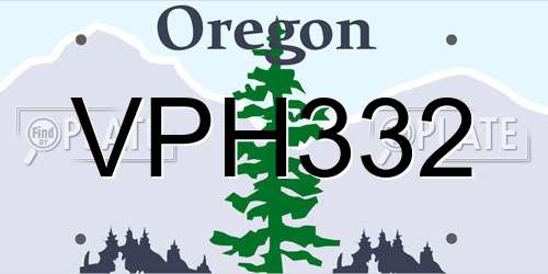 VPH332 Oregon License Plate