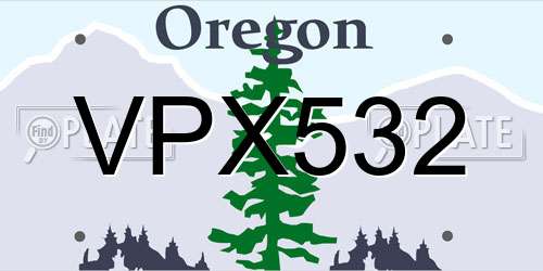 VPX532 Oregon License Plate