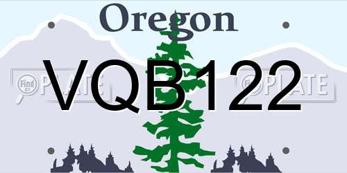VQB122 Oregon License Plate