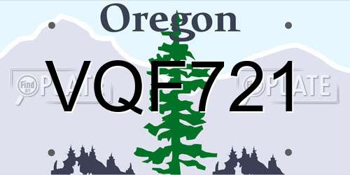 VQF721 Oregon License Plate