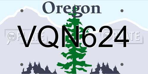 VQN624 Oregon License Plate