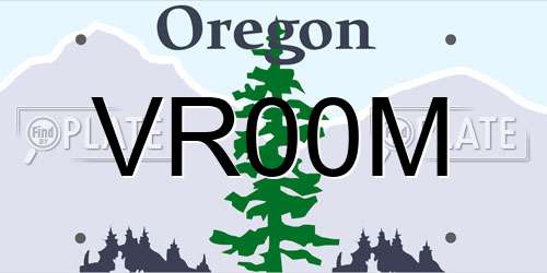 VR00M Oregon License Plate