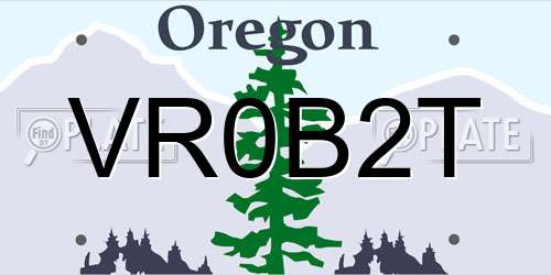 VR0B2T Oregon License Plate