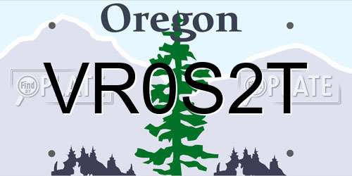 VR0S2T Oregon License Plate